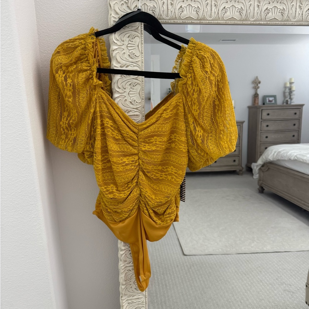 Haute Monde Golden Lace Bodysuit